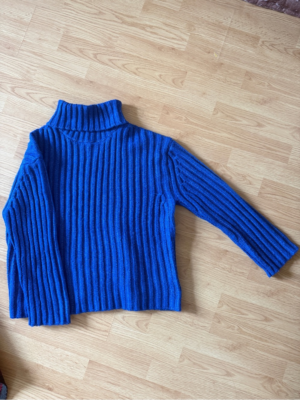 Joseph A Ribbed Cowl Neck Sweater - Royal Blue
